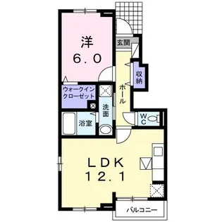 オーチャード ビレッジC【1階】の間取り