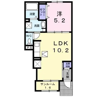 プラシード カーサI【1階】の間取り