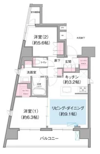 ビーロット日本橋レジデンス【7階】の間取り