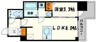 プレサンス北浜オリジン【8階】の間取り