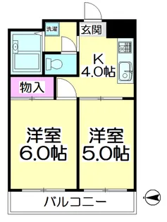 リバティハイツ平野【5階】の間取り