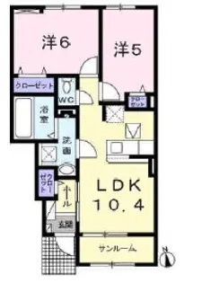 メゾンドコートSORA【1階】の間取り