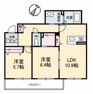 シャーメゾン宇多津 D棟【3階】の間取り