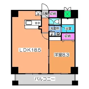 コプリーキタハナダ【8階】の間取り