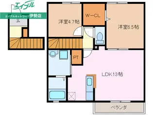 M’Sコート B【2階】の間取り