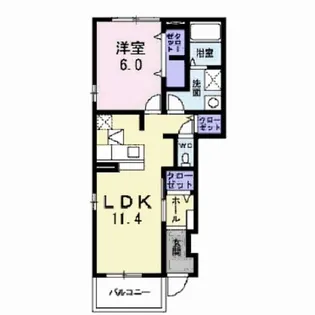 カーサ・デル・スール【1階】の間取り