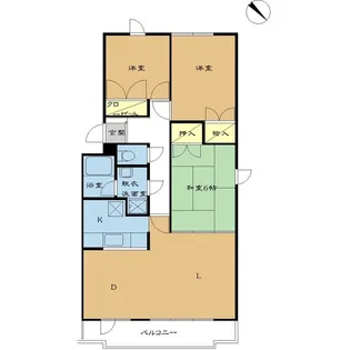 ウエストヒルズ壱番館【2階】の間取り