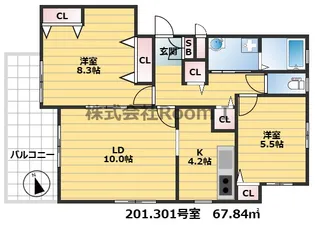 メゾン ド フェブリエ【2階】の間取り