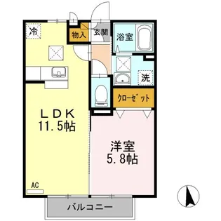 メルベーユ B棟【1階】の間取り