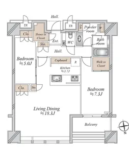 白金ザ・スカイ【22階】の間取り