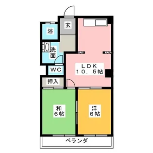 マンション北浦【3階】の間取り