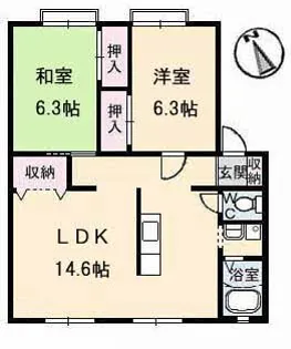 サンビレッジ平野 A棟【1階】の間取り