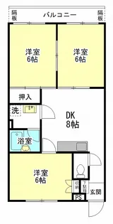 ナカタマンションカミス【3階】の間取り
