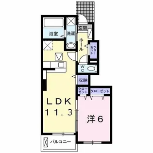 ハイソラーレ II【1階】の間取り