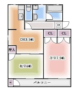 園山スリーハウス【1階】の間取り