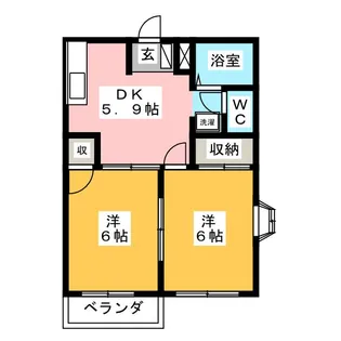 エルディム三田洞【2階】の間取り