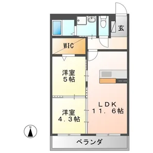 ハートフル・ゴリオン2【2階】の間取り