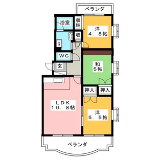 ロイヤルマンション佐野【3階】の間取り