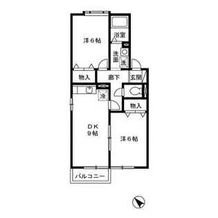 メゾン・オークタウン B【2階】の間取り