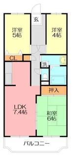 フォーレスト城北 B棟【1階】の間取り