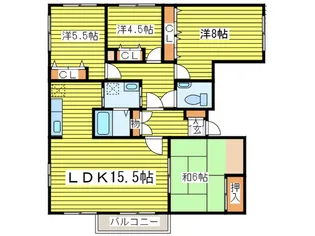 旭山公園マンション【4階】の間取り
