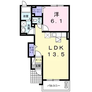 リバージュ横峰B【1階】の間取り