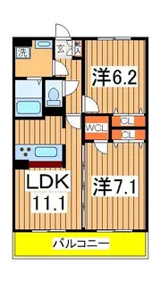 グリシーナおおたか1【4階】の間取り