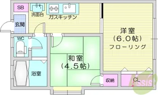 クラウンコート【1階】の間取り