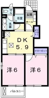 アンソレイエ【1階】の間取り