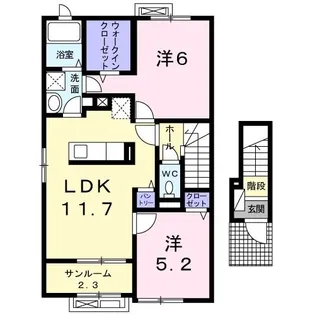 マウントック・フェザント【2階】の間取り
