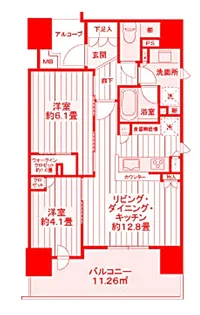 パークホームズ横濱磯子【5階】の間取り