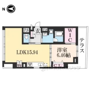 プランドール神宮丸太町【1階】の間取り