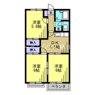 グランハイムB【2階】の間取り