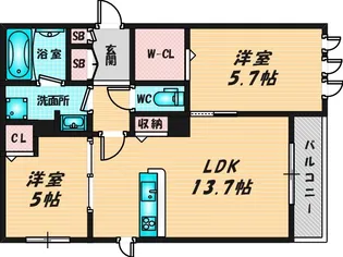 ノーヴェ エレガンテ【3階】の間取り