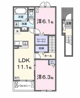 Rei☆Ran(レイ☆ラン)II【2階】の間取り