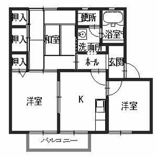 ハイツ北在家【2階】の間取り