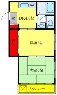 青木公園TKマンション【2階】の間取り
