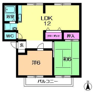 フラッグスタッフハイツA【1階】の間取り
