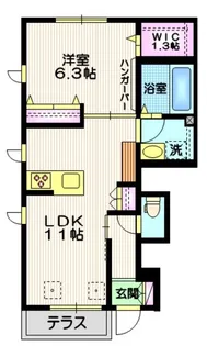 ヴェールリッシュ深沢A【1階】の間取り
