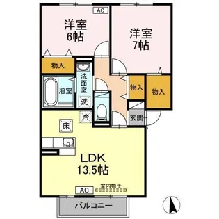 フェザーレジデンス A【1階】の間取り