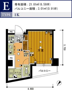 スカイコート池袋第7【10階】の間取り