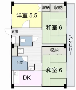 ビレッジハウス横根1号棟【2階】の間取り