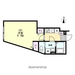 ベイルームアイル長津田【1階】の間取り