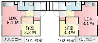 メリディアン塩釜【3階】の間取り