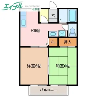 光ヶ丘コーポ北山B【2階】の間取り