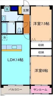 プランドール花里【3階】の間取り