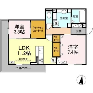ディーシャンブル南丸之内D棟【2階】の間取り