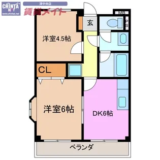 リンピア桜橋【3階】の間取り