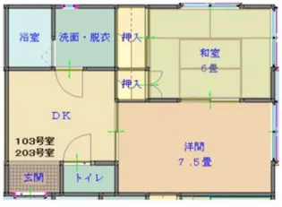 ベルセゾン【1階】の間取り