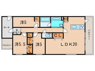 ジオ甲子園口ノーヴ【4階】の間取り